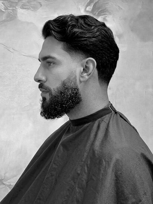 Wavy taper with full beard shaping by Gblendx